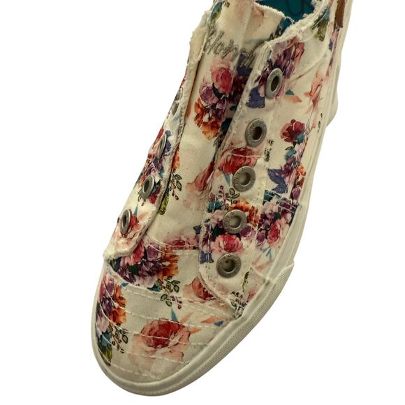Blowfish Malibu Womens 8.5 Cottage Beach Floral Raw Slip On Canvas Sneaker Shoes - Picture 3 of 14